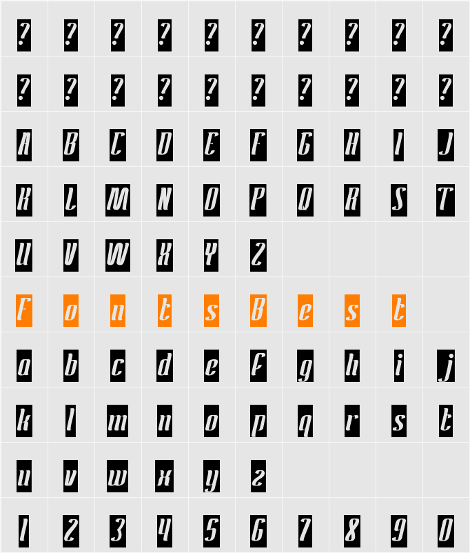 Antelope Run-Inverse Character Map