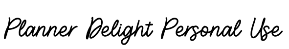 Planner Delight Personal Use Font Image