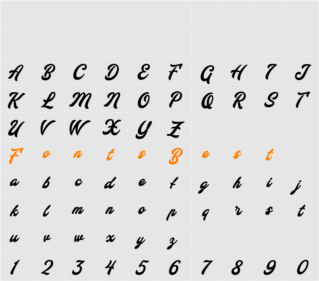 Demo Brucken Character Map