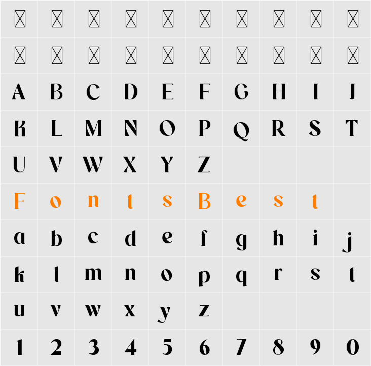 Holispay Character Map