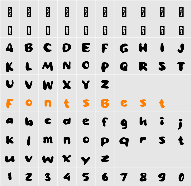 M Miuw Character Map