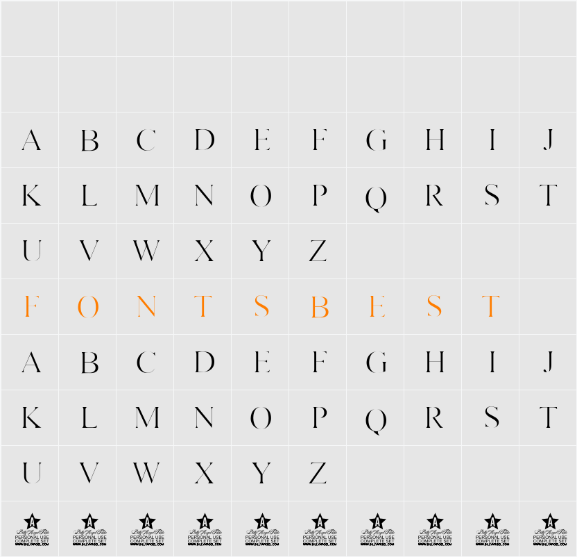 METROPOLIS PERSONAL USE Character Map
