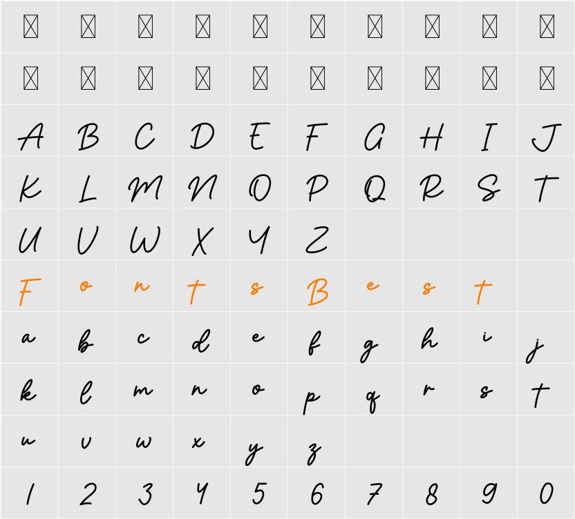 Salmon Character Map