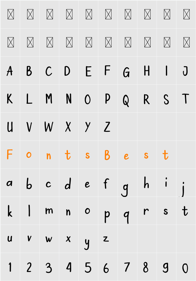 Salihone Character Map
