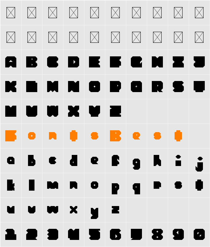 BoxCut Character Map
