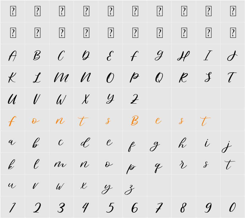 Bready Character Map