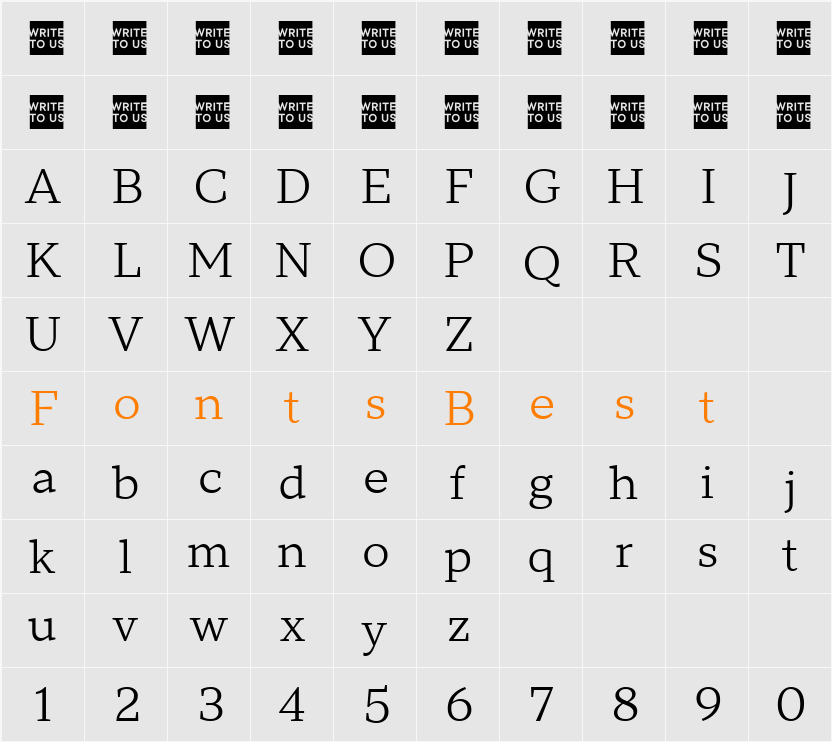 TT Norms Pro Serif Trl Character Map