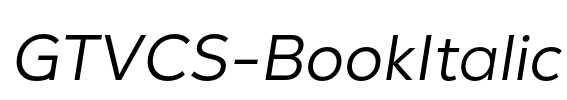 GTVCS-BookItalic Font Image