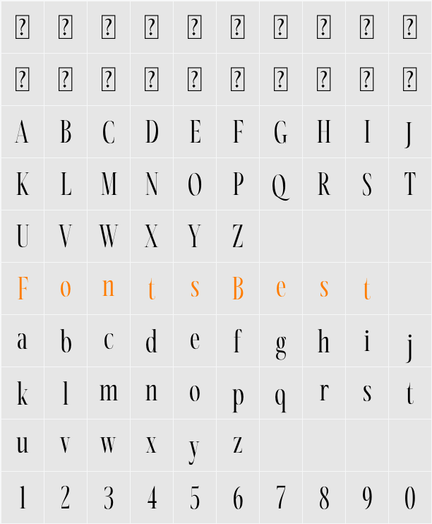 Nortine Character Map