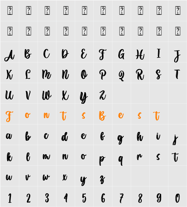 Milkitty Character Map
