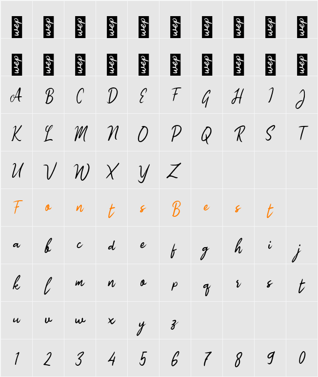 K Kejar Setoran Character Map