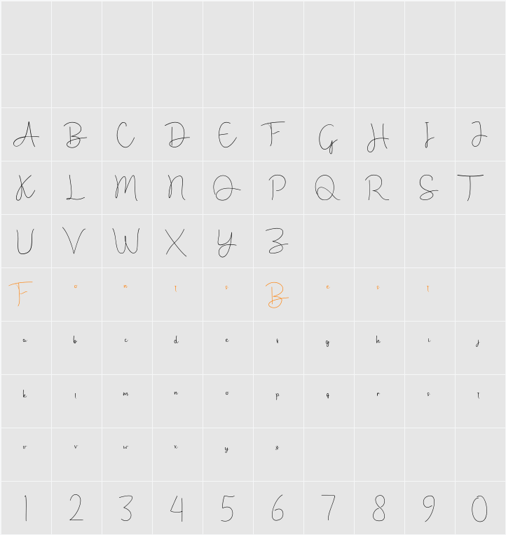 Andilay Character Map