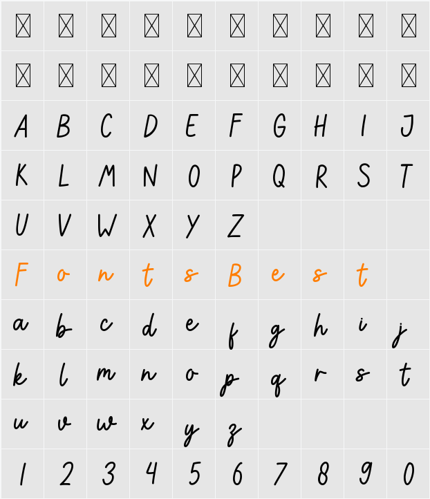ADVENTURE AWAIT Character Map