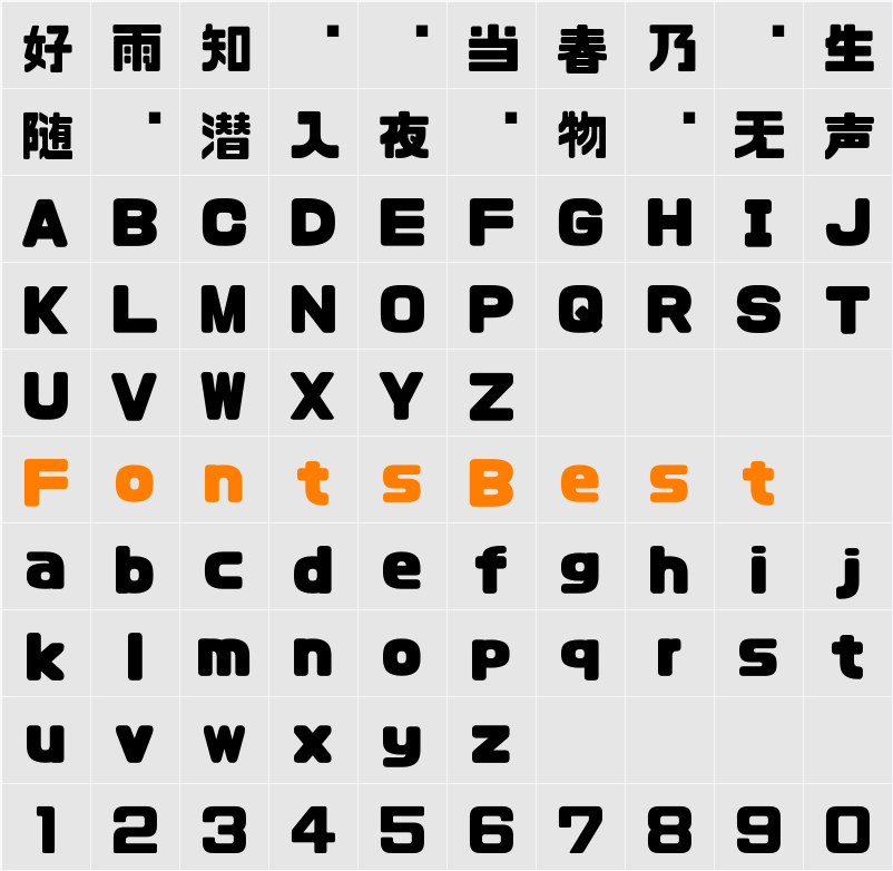 チェックポイントフォント Character Map