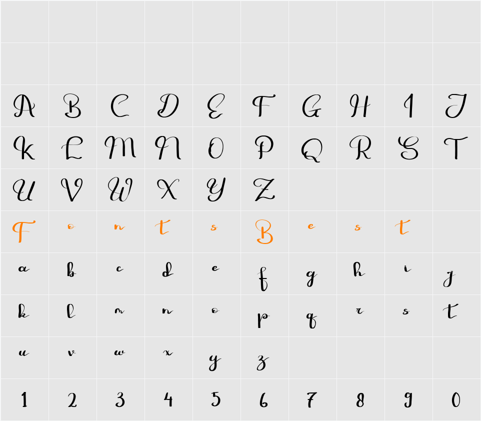 ERTIGARO Character Map