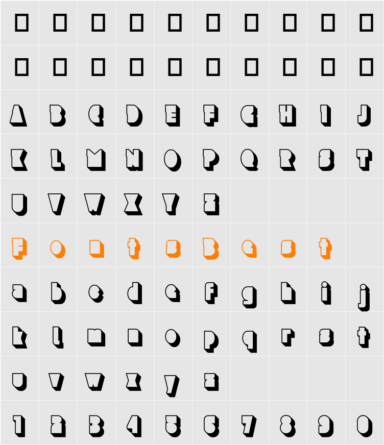 Lock Block Character Map