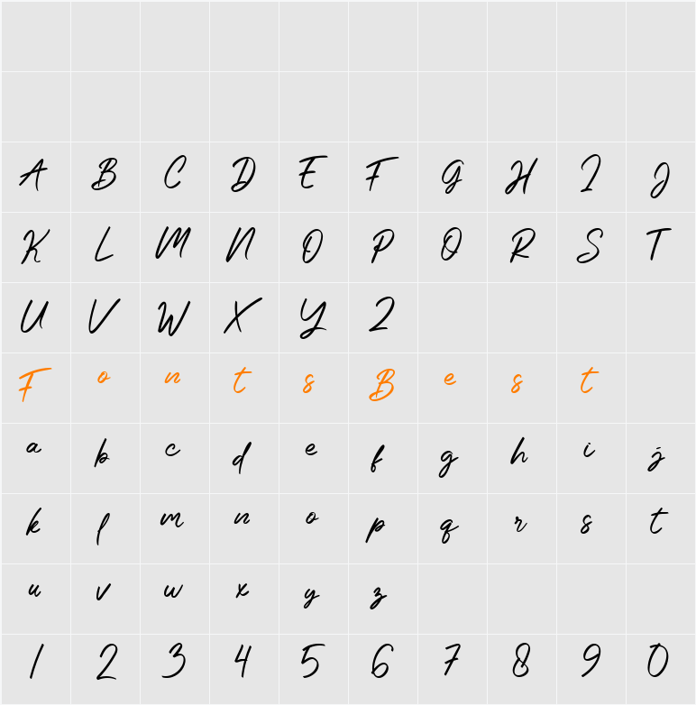Anastik Character Map
