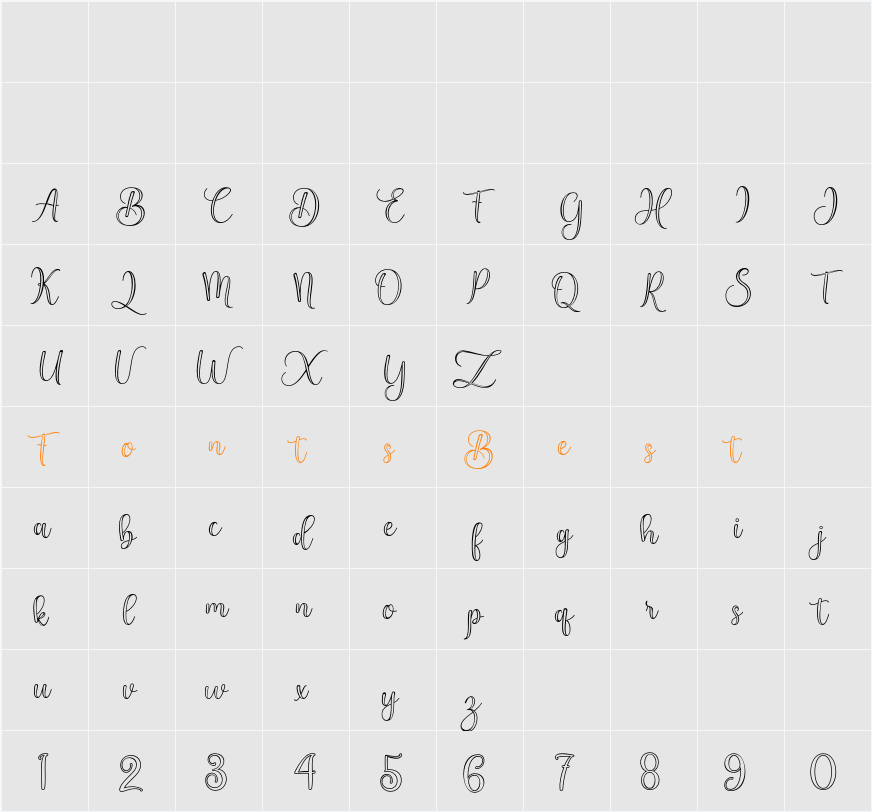 Arbetia Character Map