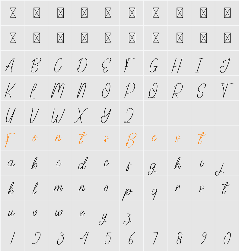Bloomday Character Map