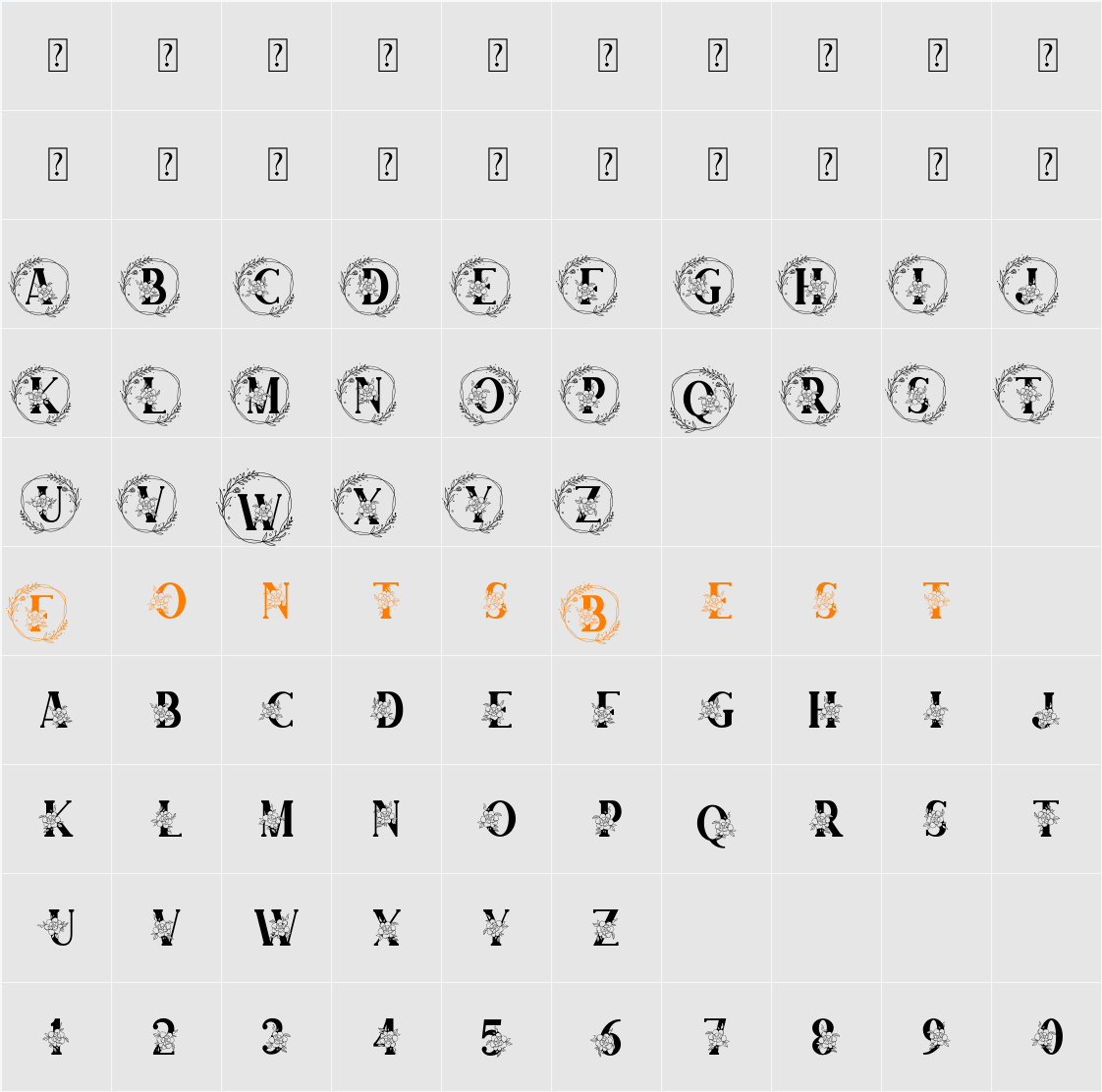 Adenium Monogram Character Map