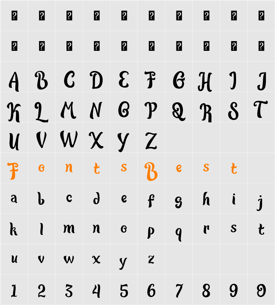 Black Ginger Character Map