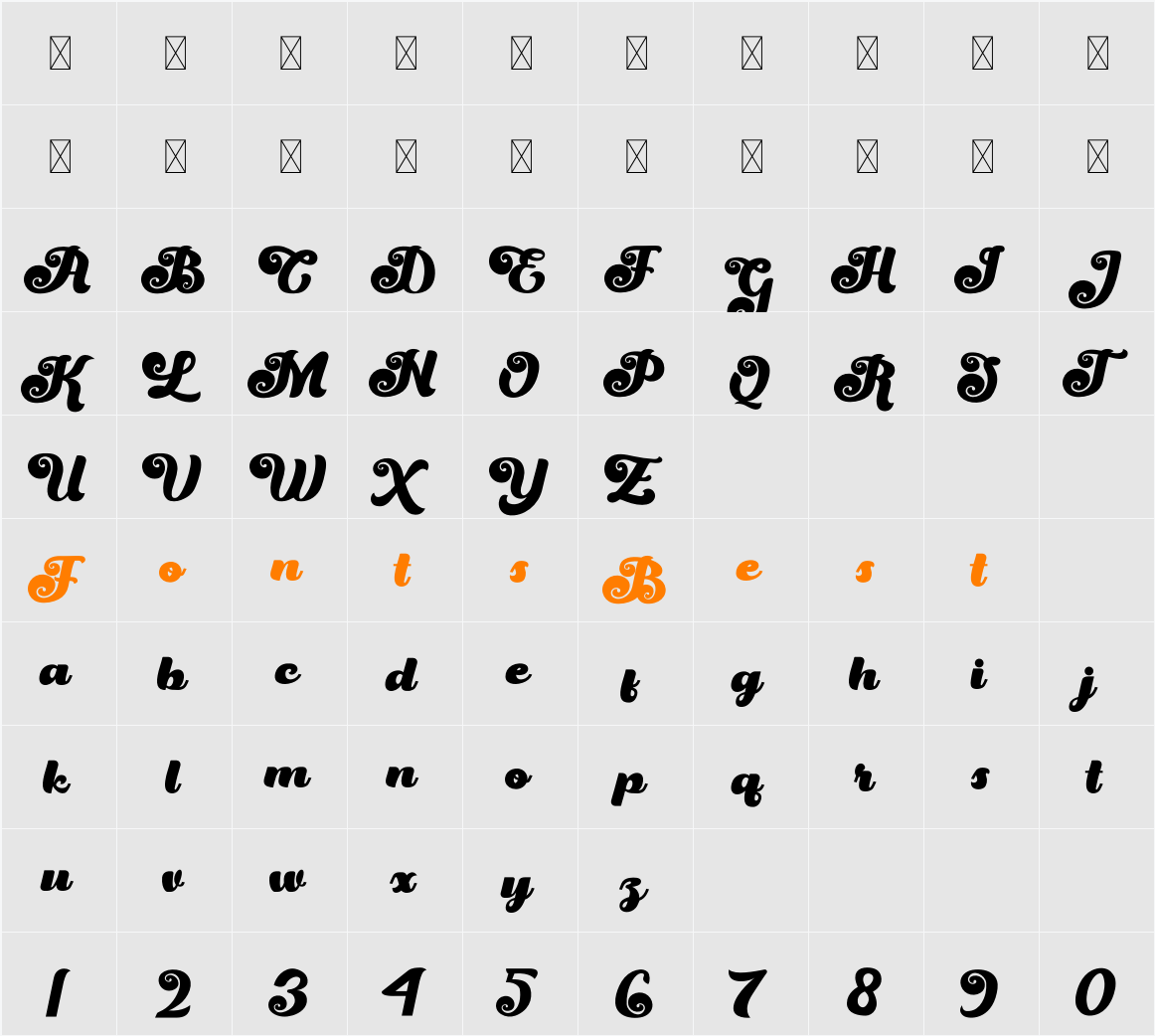 Magic Whip Character Map