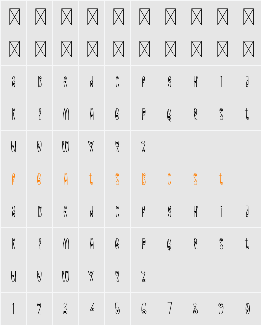 Love February Character Map