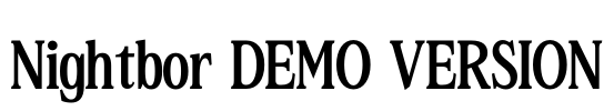 Nightbor DEMO VERSION Font Image