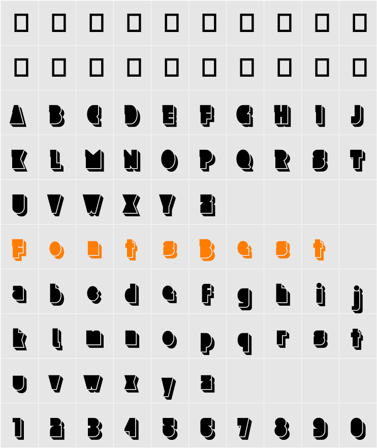 Lock Block Character Map