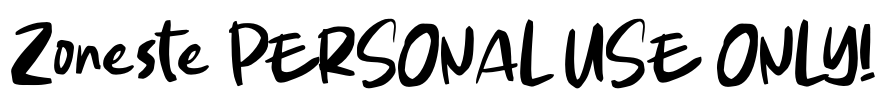 Zoneste PERSONAL USE ONLY! Font Image