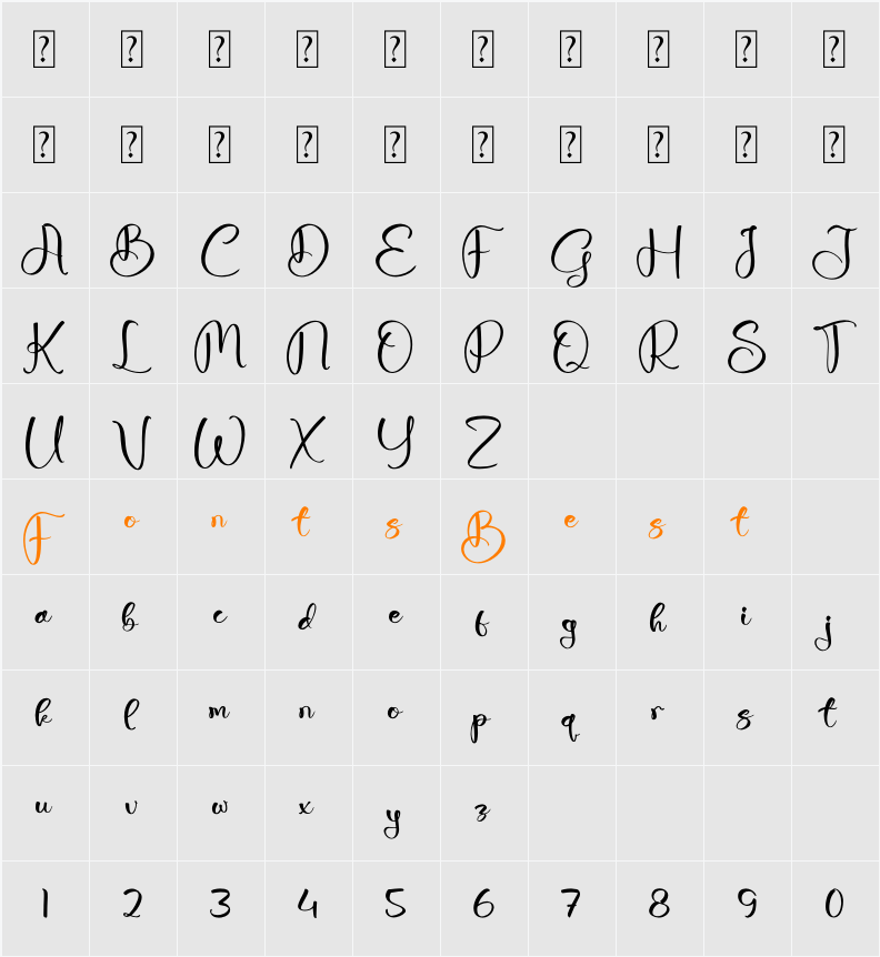 Fallecity Gosttely Character Map