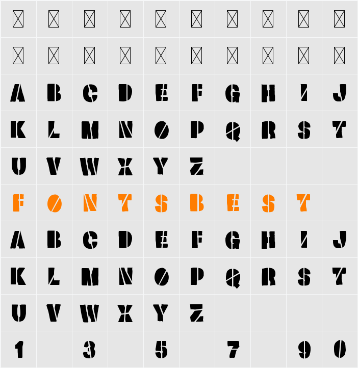 Blocking Stencil Character Map