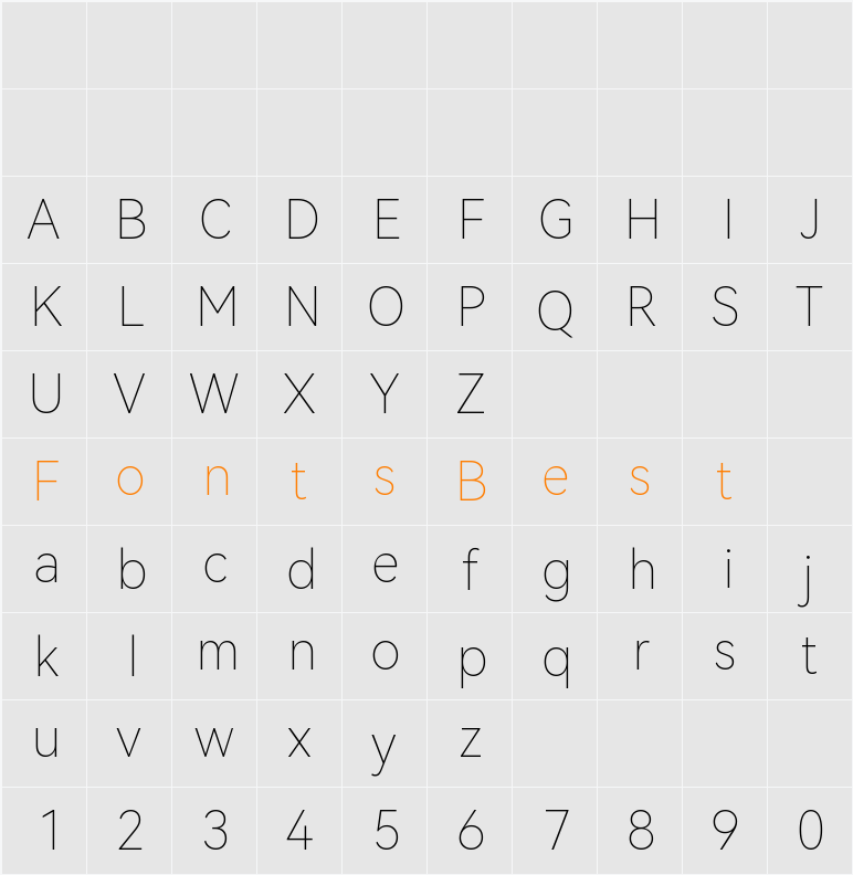 HarmonyOS Sans Thin Character Map