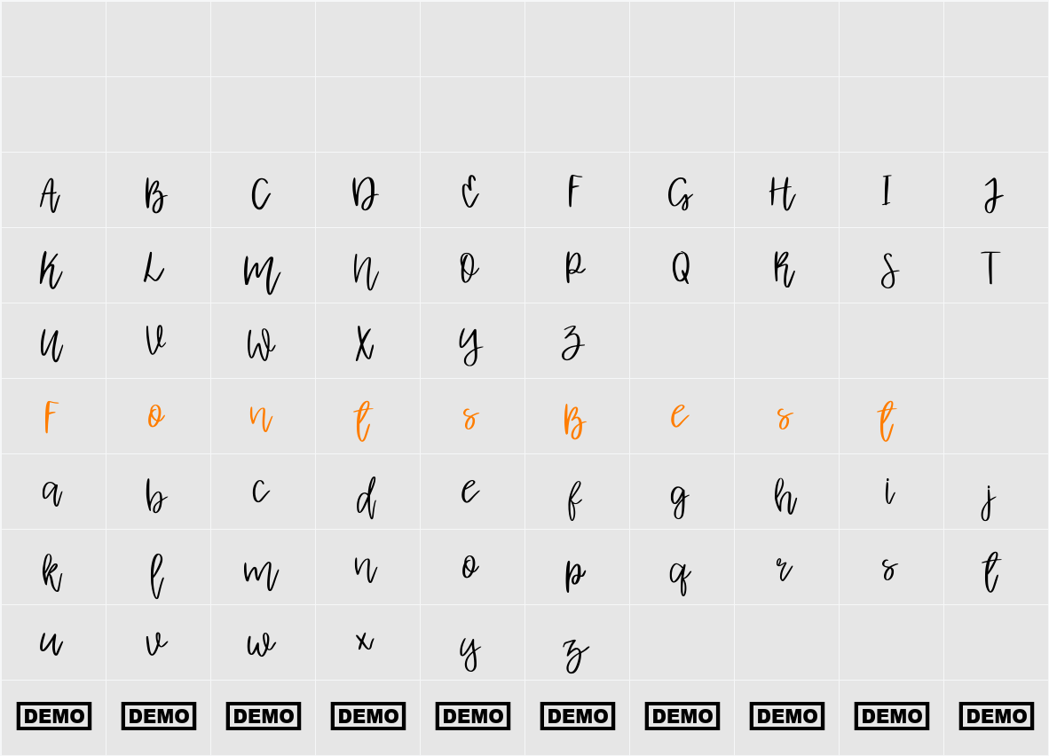 Albret Character Map