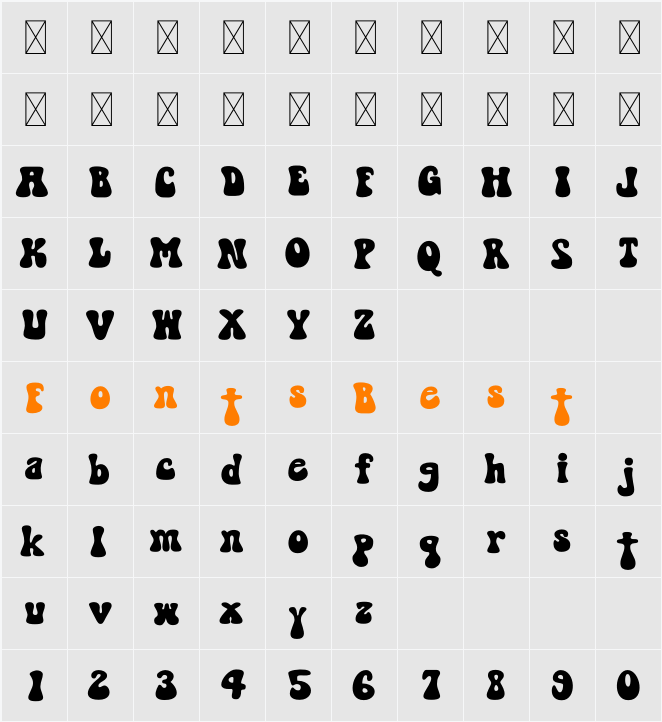 Sooky 70s Character Map