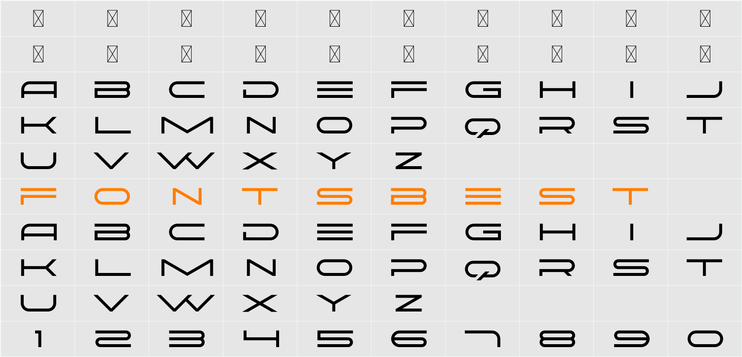 Delcom Character Map