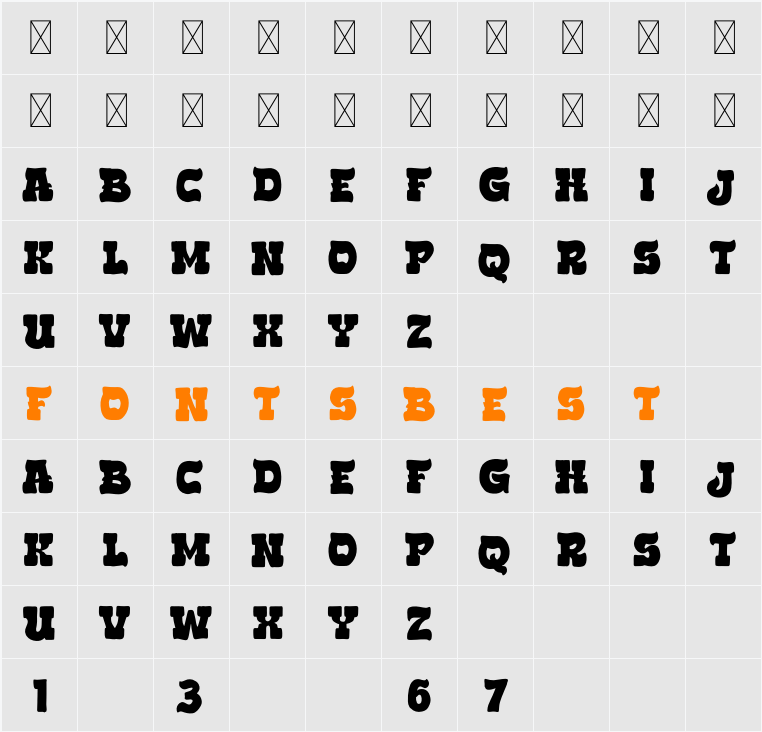 burba Character Map
