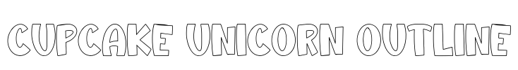 Cupcake Unicorn Outline Font Image