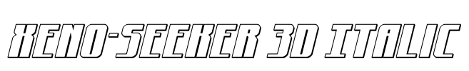 Xeno-Seeker 3D Italic Font Image
