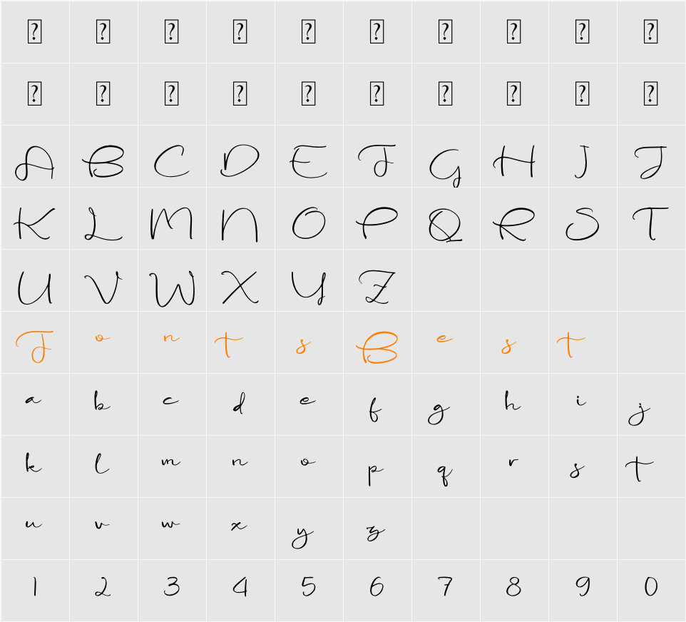 Potteshaw Character Map