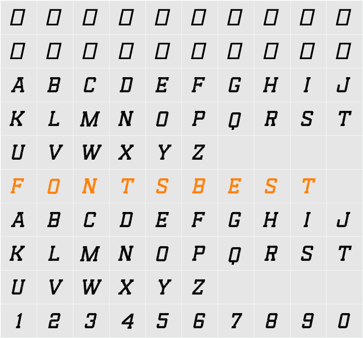 Reach Fill Stamp Character Map