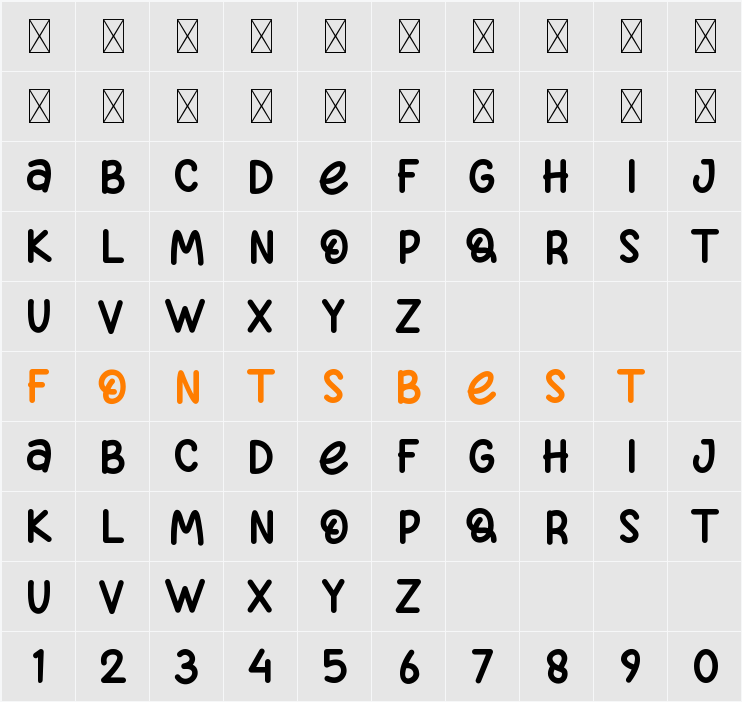 Barog Character Map