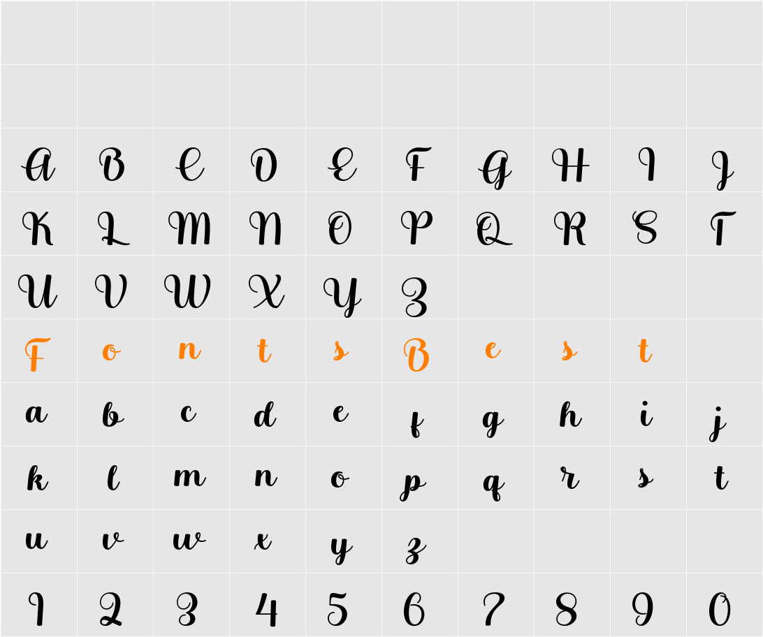 Belita Character Map