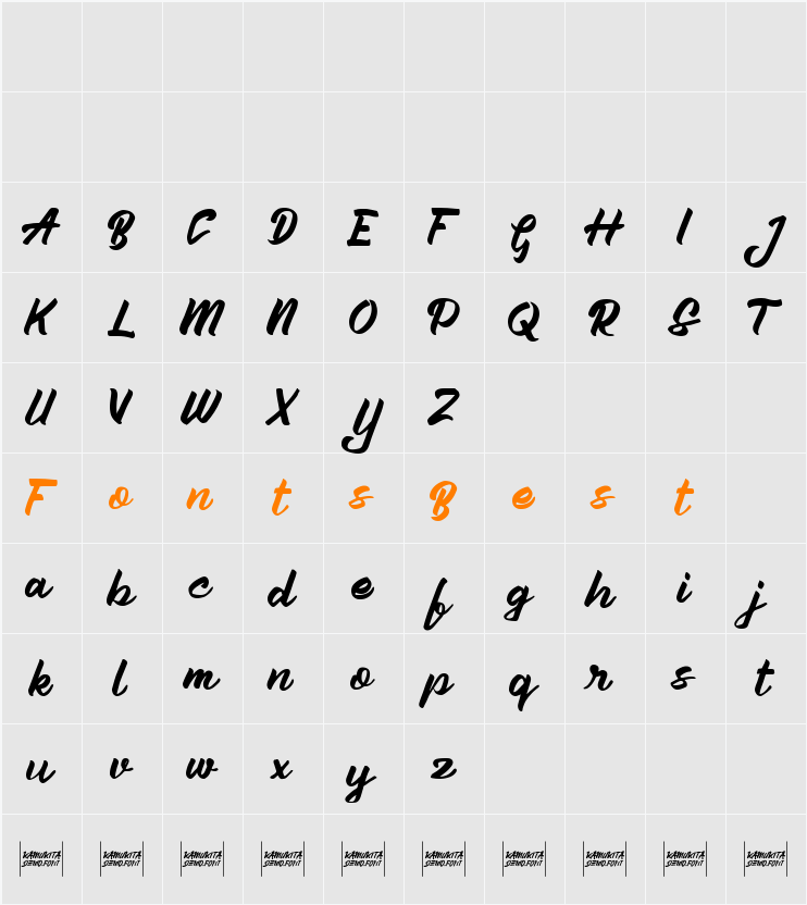 Aleena (demo) Character Map