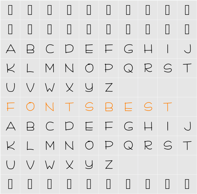 Arch Unique Font Character Map