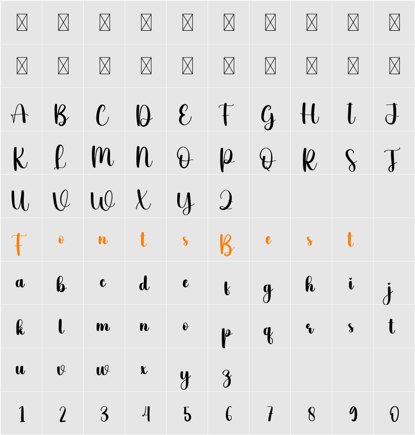 Nanny Character Map