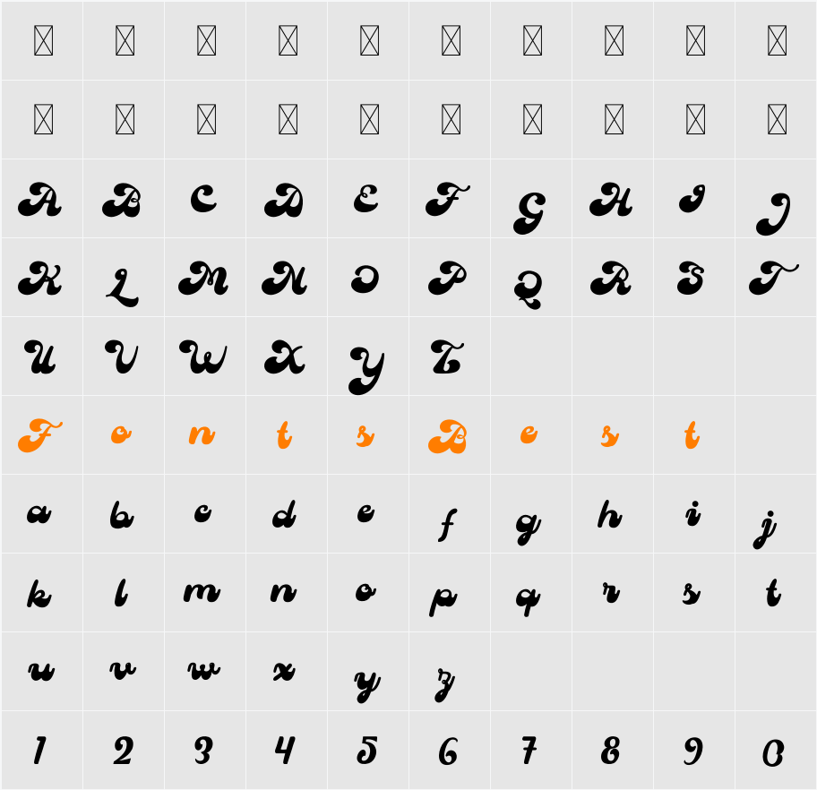 Psykron Character Map