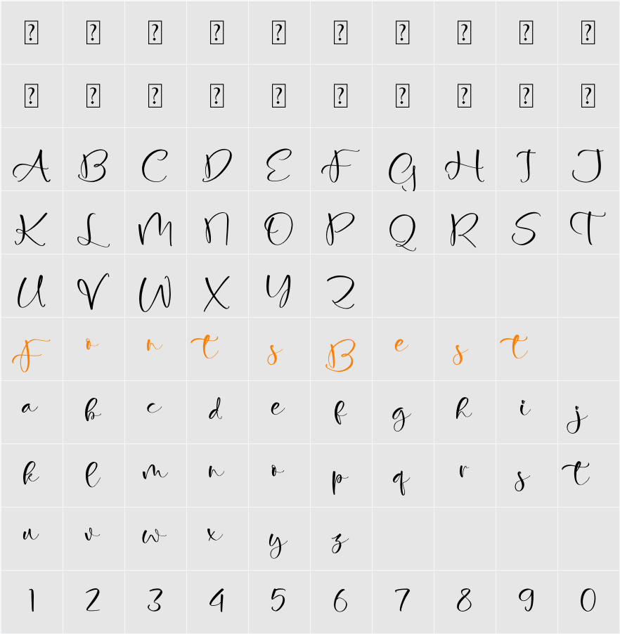Fasthelly Character Map