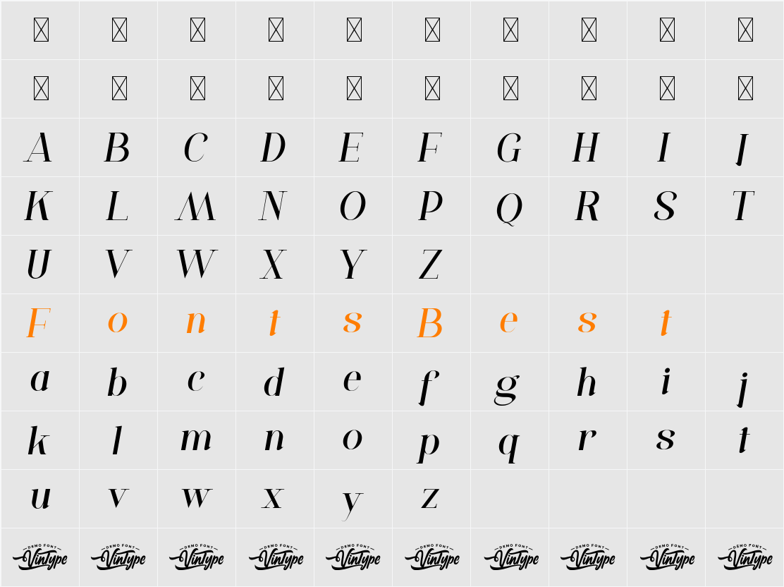 Altmar Demo Character Map
