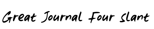 Great Journal Four Slant Font Image